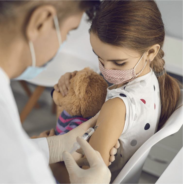 child getting a vaccine